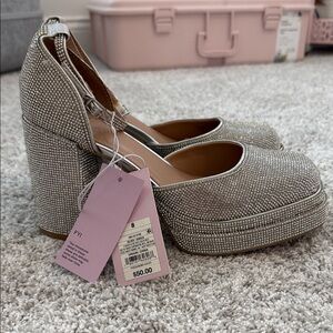 Wild Fable Silver Platform Heels